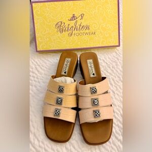 Vintage Brighton Brandy Sandals Blush Leather Crocodile Sandals NWT 9M Women’s